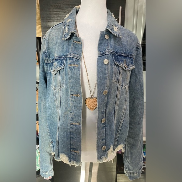 Granny Crochet Squares Of Cross Distressed Denim Jacket, Refashioned by Susie - Picture 3 of 5